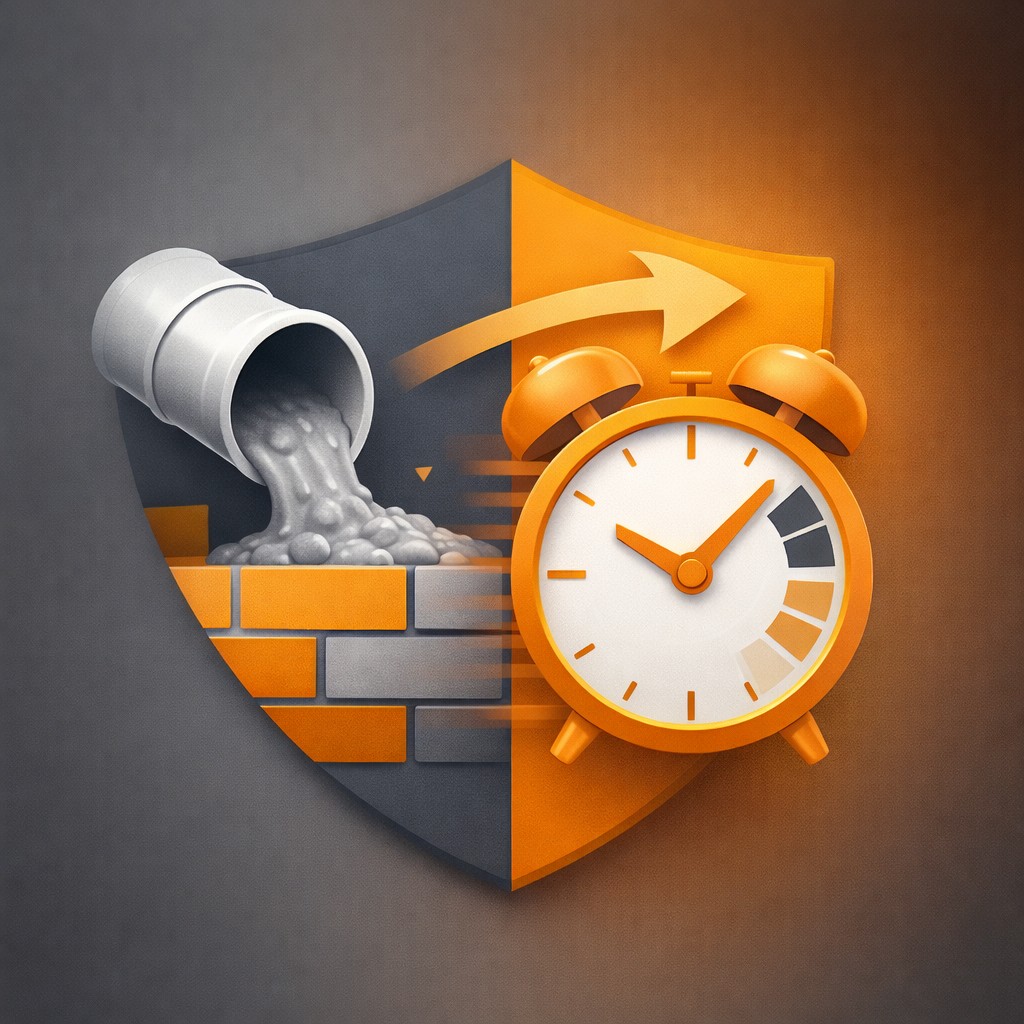 Faster construction - no on-site mixing